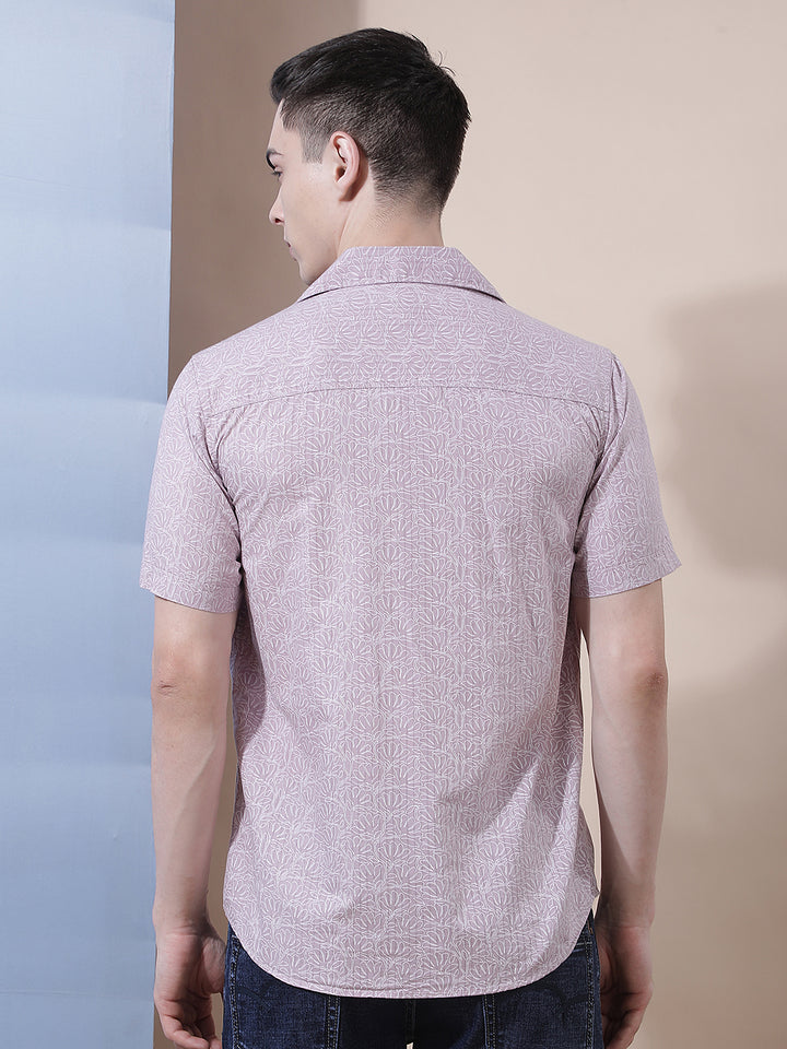 Purple Floral Print Shirt