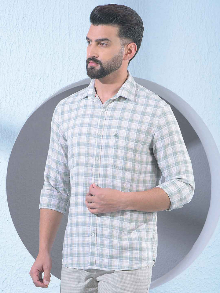 Green Checked 100% Cotton Shirt