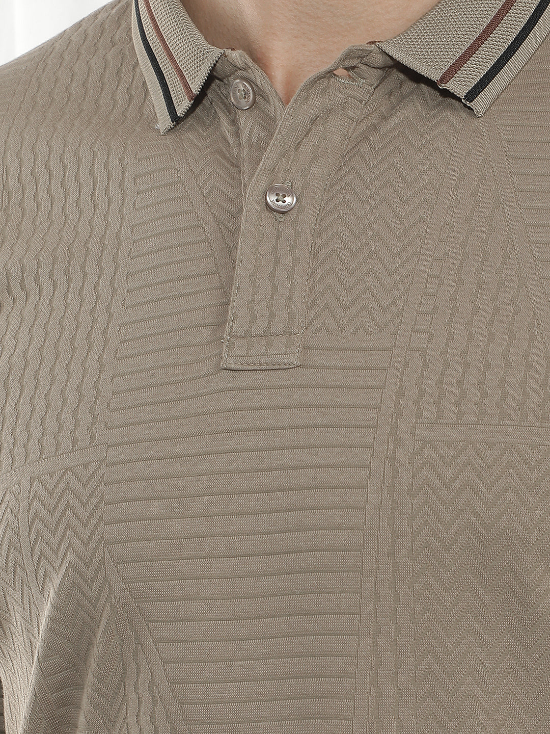 Olive Jacquard Polo T-Shirt