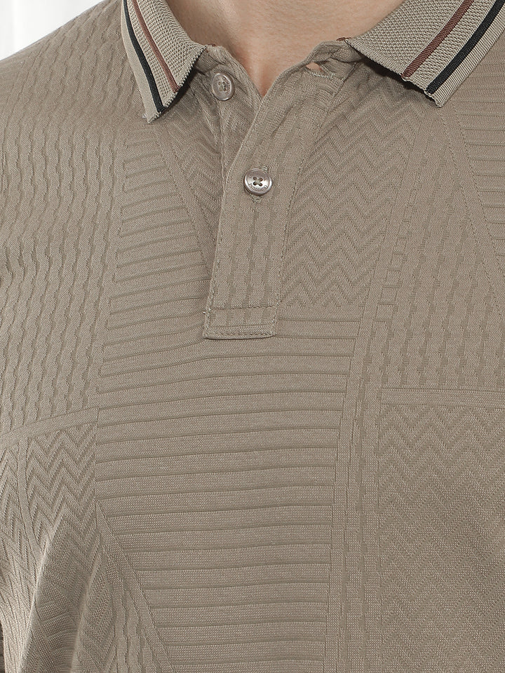Olive Jacquard Polo T-Shirt