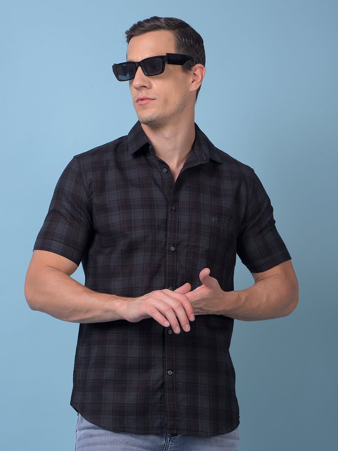 Green Checked 100% Cotton Shirt