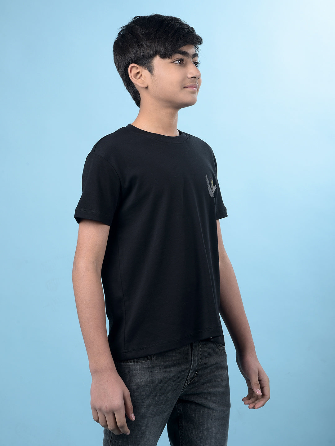 Black Graphic Print 100% Cotton T-Shirt