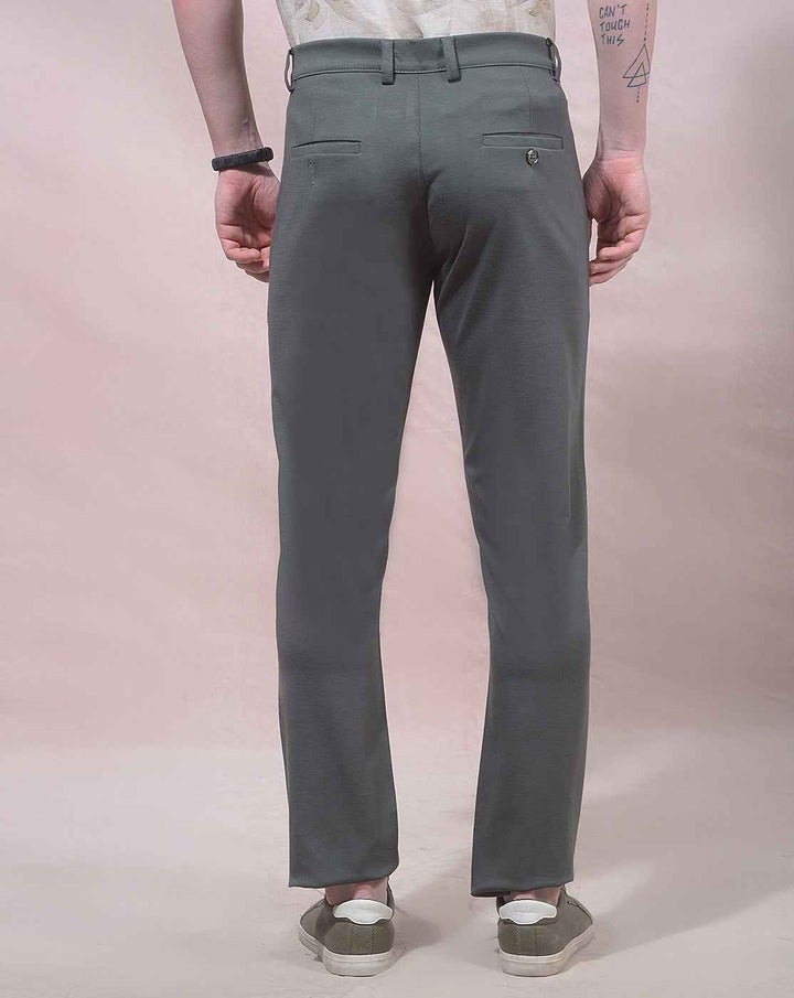 Olive Green Knitted Casual Trousers