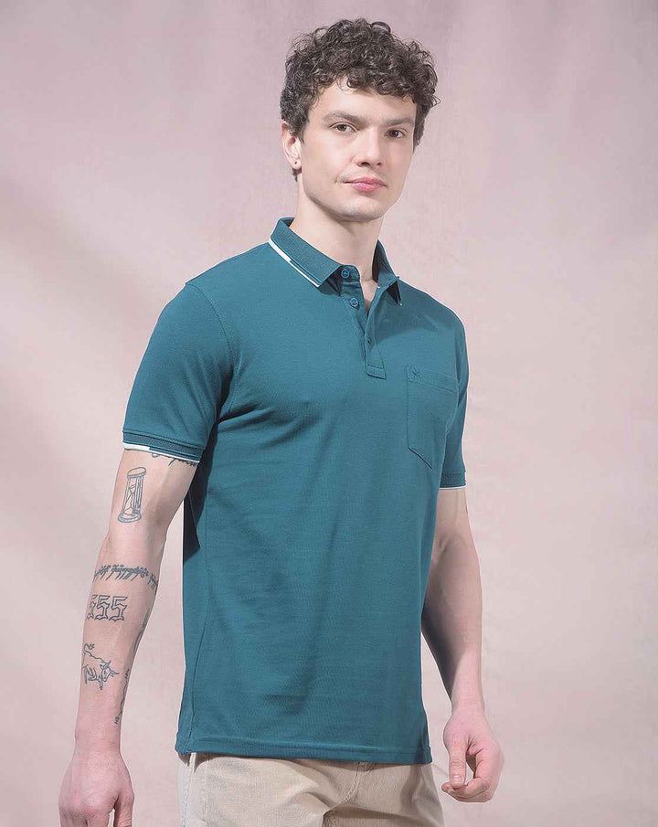 Green Polo Neck T-Shirt
