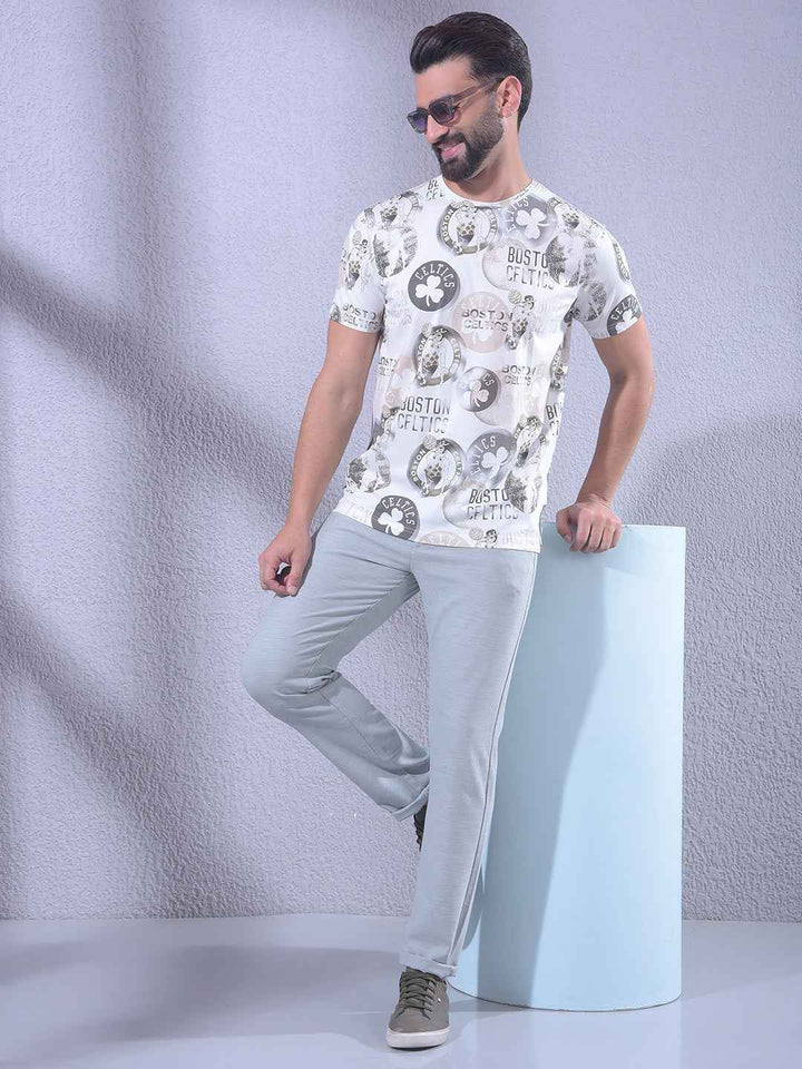 Beige Printed T-Shirt