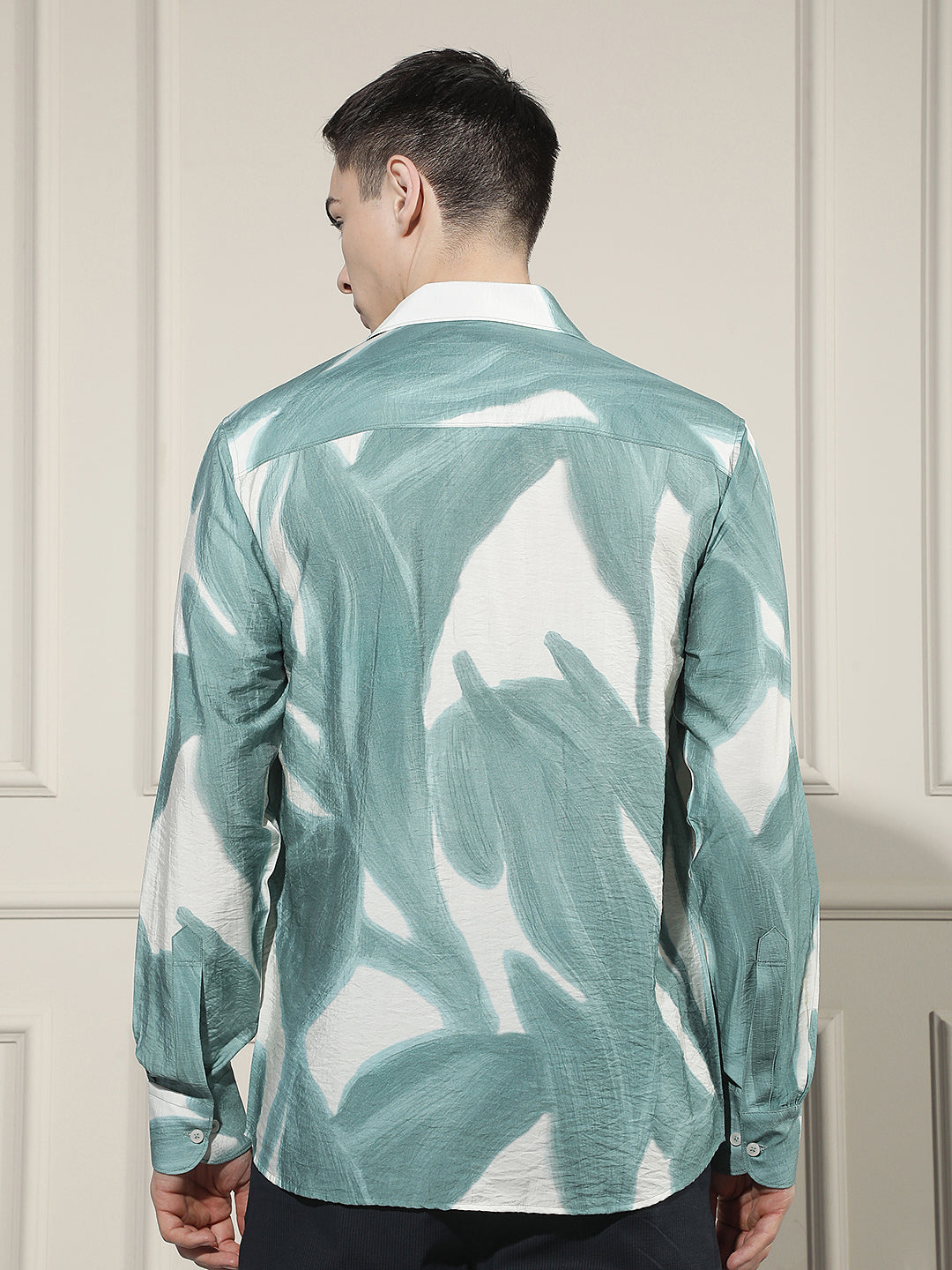 Green Botanical Print Shirt
