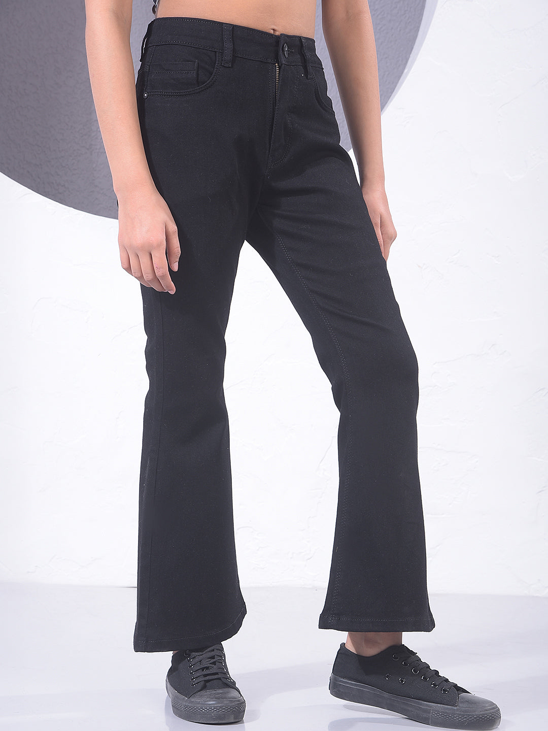 Jet Black Flared Bootcut Jeans