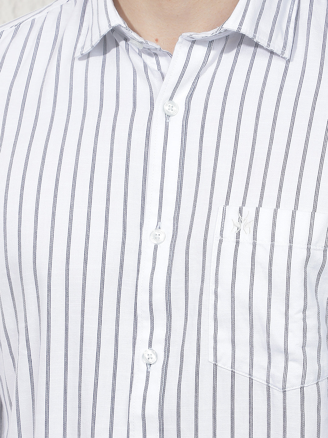 White Vertical Stripes Shirt