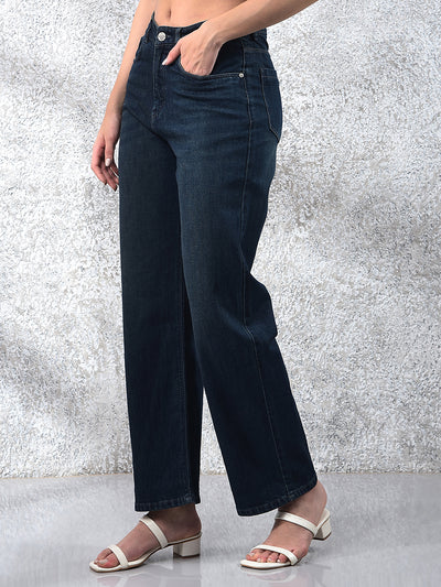 Blue 100% Cotton Baggy Jeans