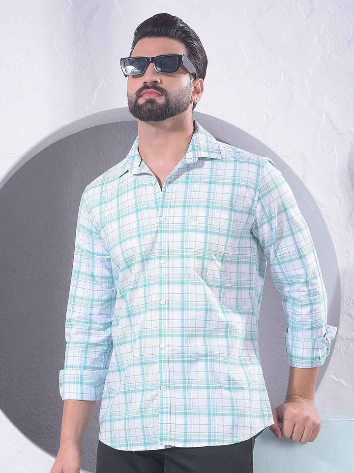 Green Checked 100% Cotton Shirt
