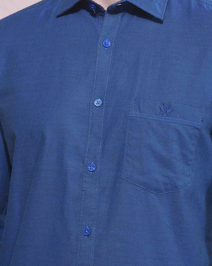 Blue 100% Cotton Casual Shirt