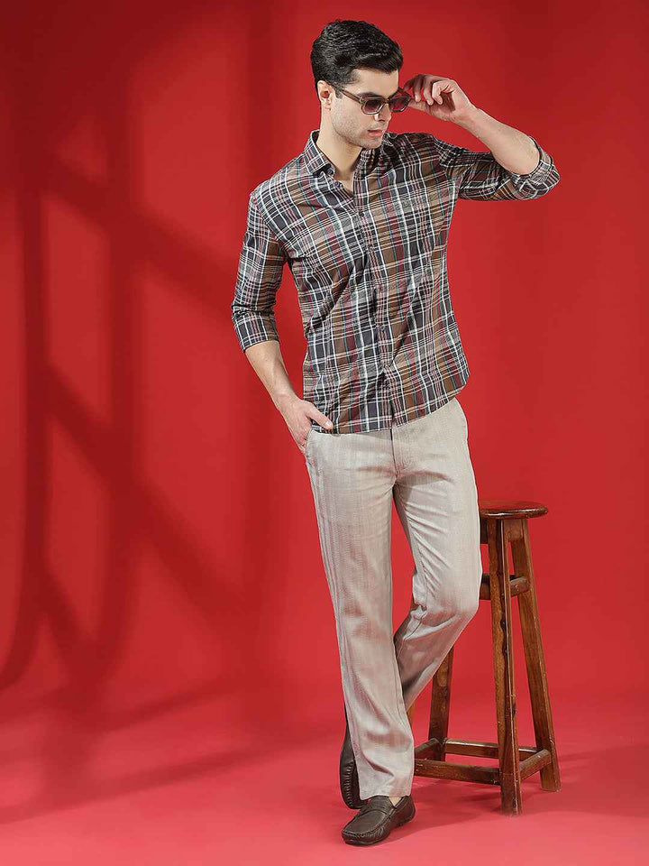 Multi-Color Checked 100% Cotton Shirt