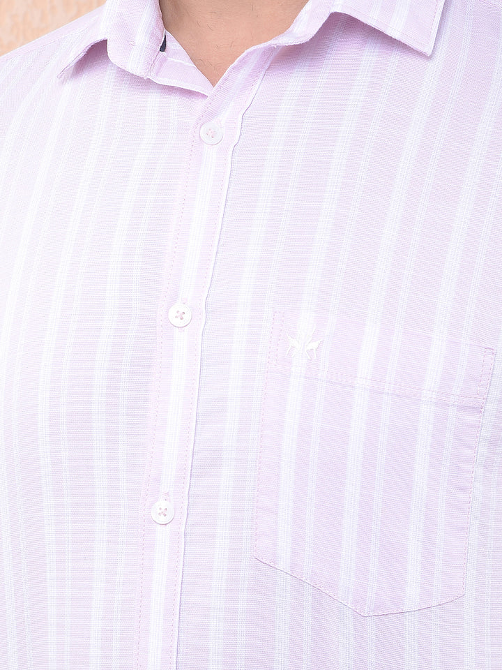 Pink Vertical Stripes 100% Cotton Shirt