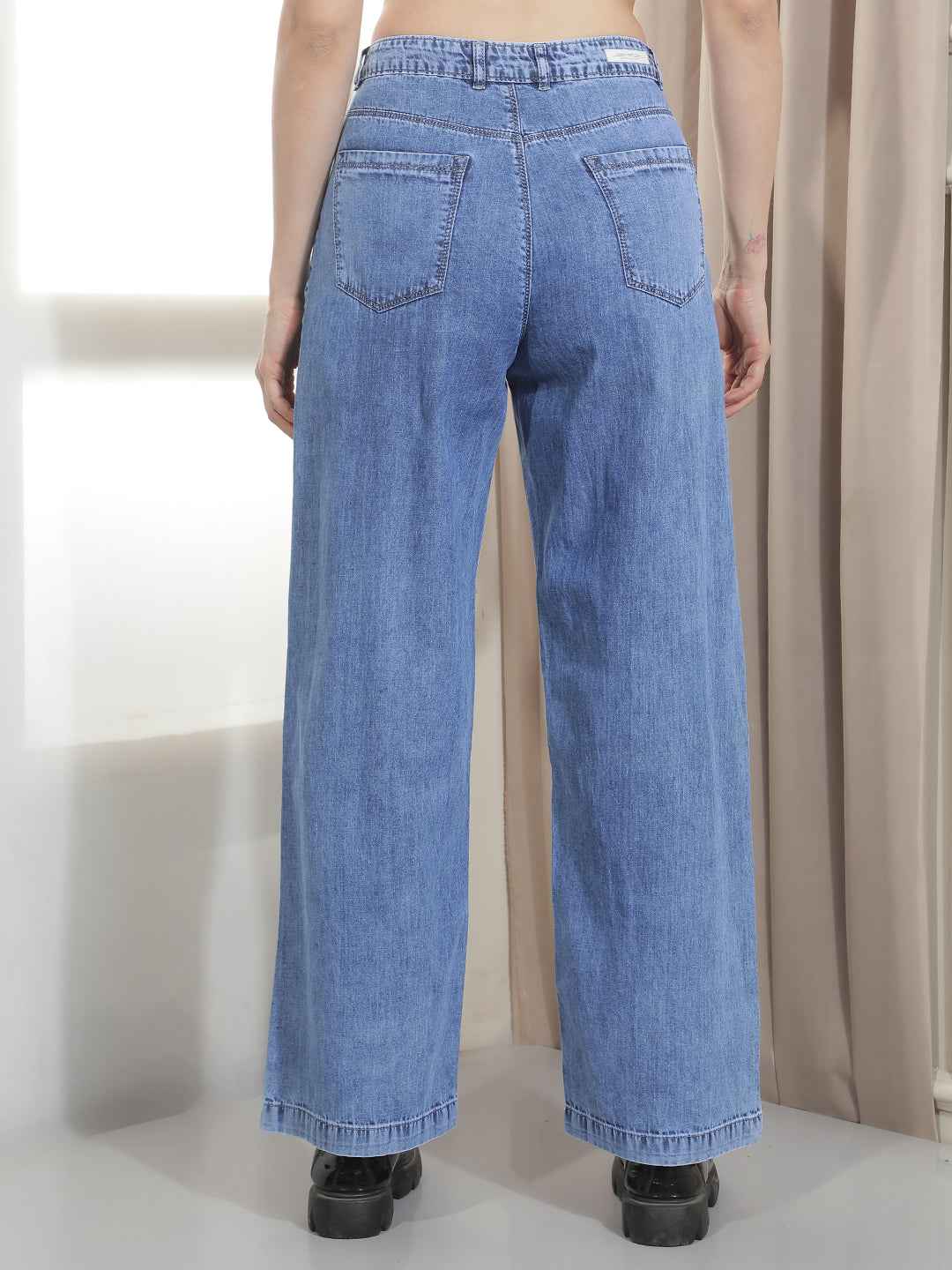 Blue 100% Cotton Loose Jeans