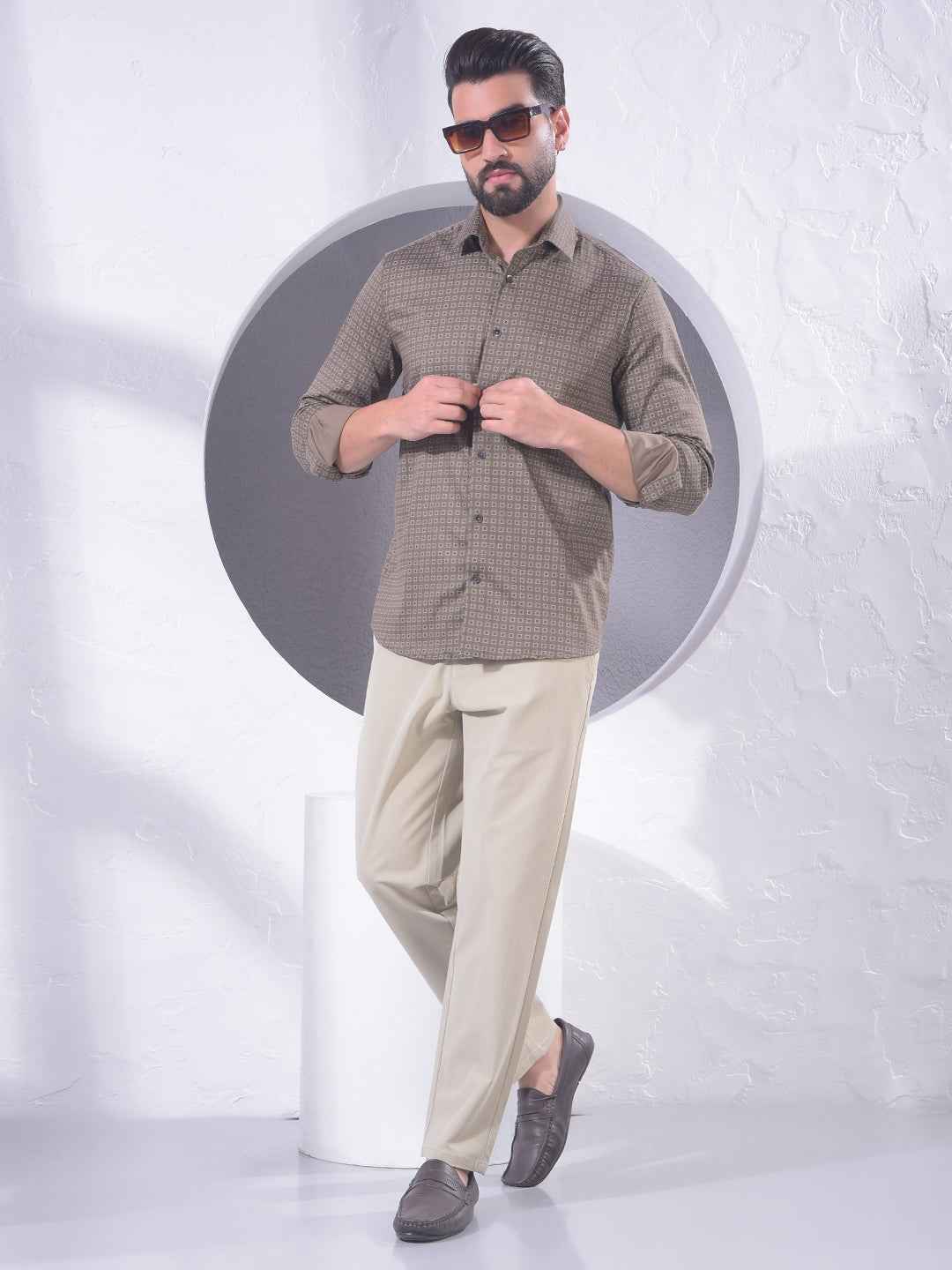 Brown Floral Print Shirt