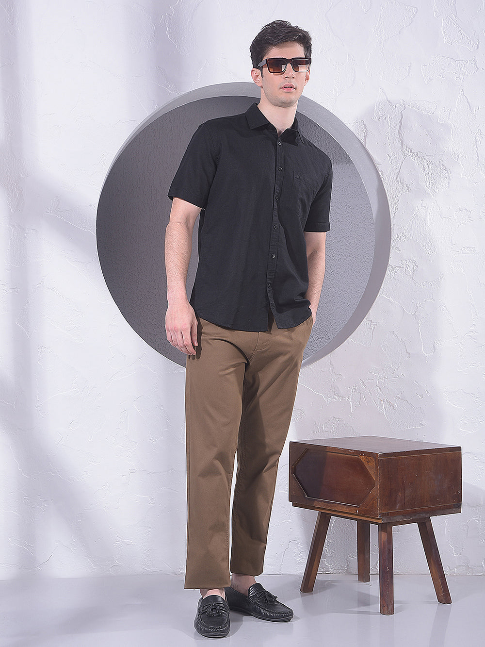 Sleek Black Linen Shirt
