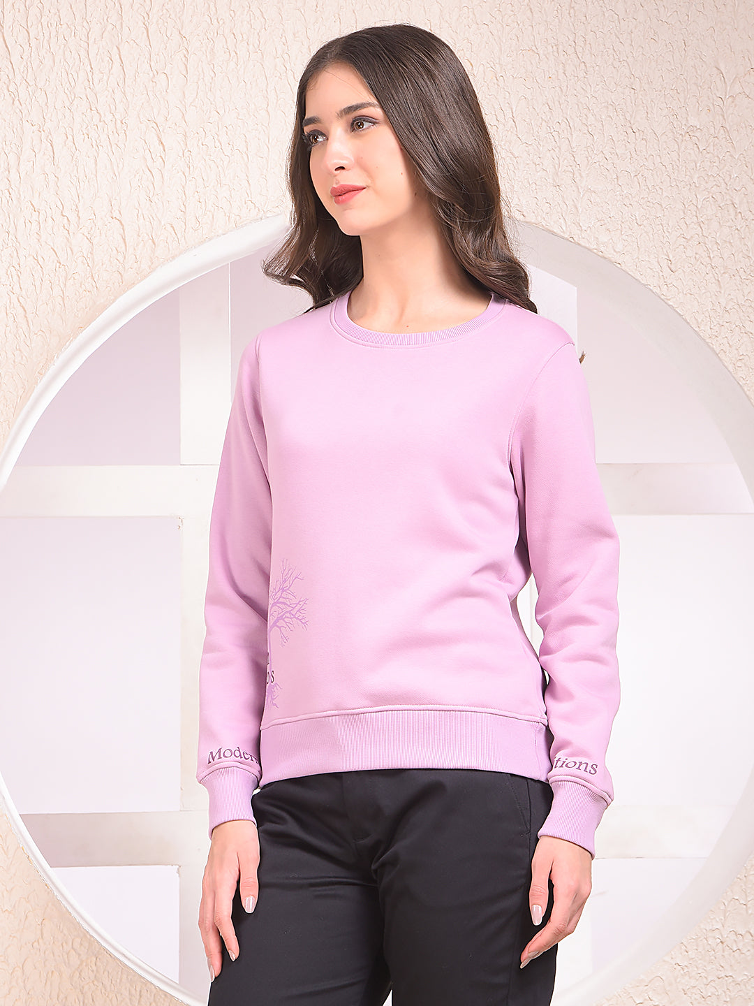 Purple Graphic Print Sweatshirt