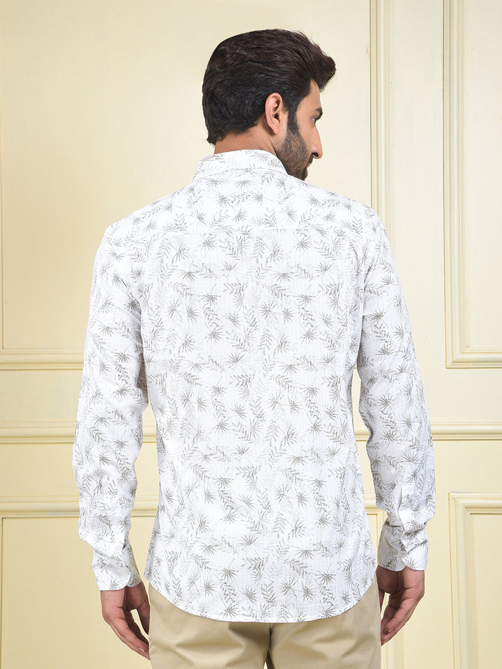 Clean Cut White Floral Print Shirt