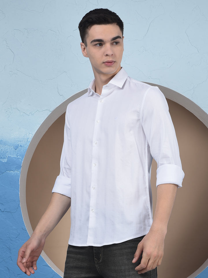 White Vertical Stripes Shirt