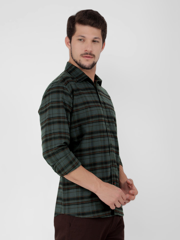 Grey 100% Cotton Checked Shirt-Men Shirts-Crimsoune Club