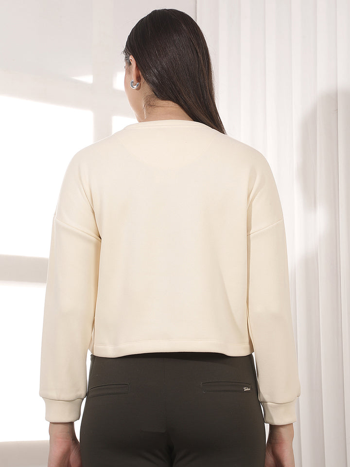 Cream Graphic Print Sweatshirt