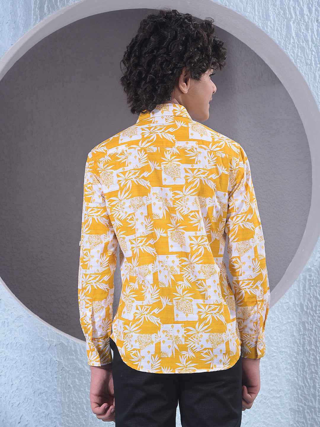 Mustard Floral Print Shirt