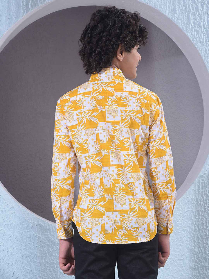 Mustard Floral Print Shirt