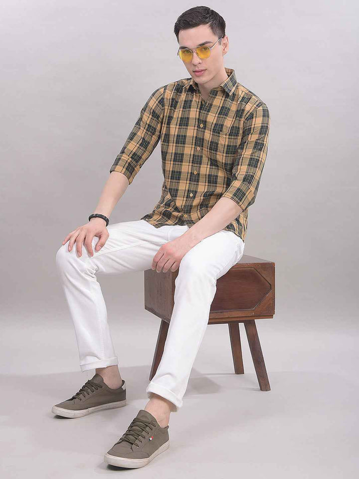 Green Checked 100% Cotton Shirt