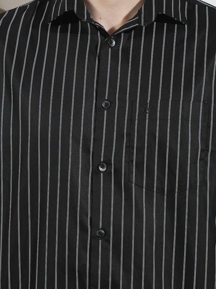 Black Vertical Striped Shirt