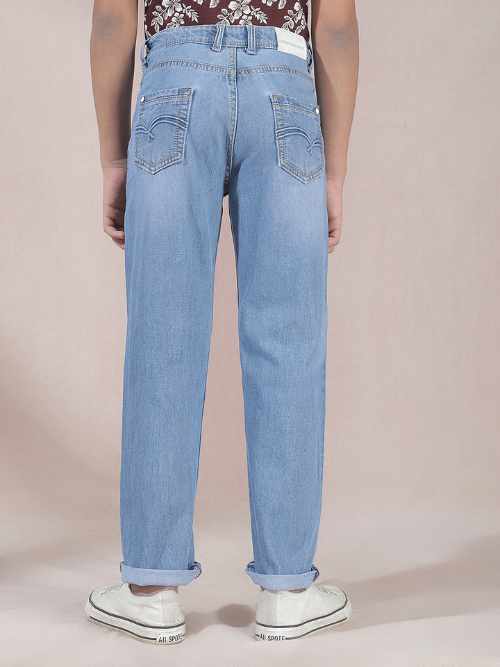Contemporary Navy Blue Straight Jeans