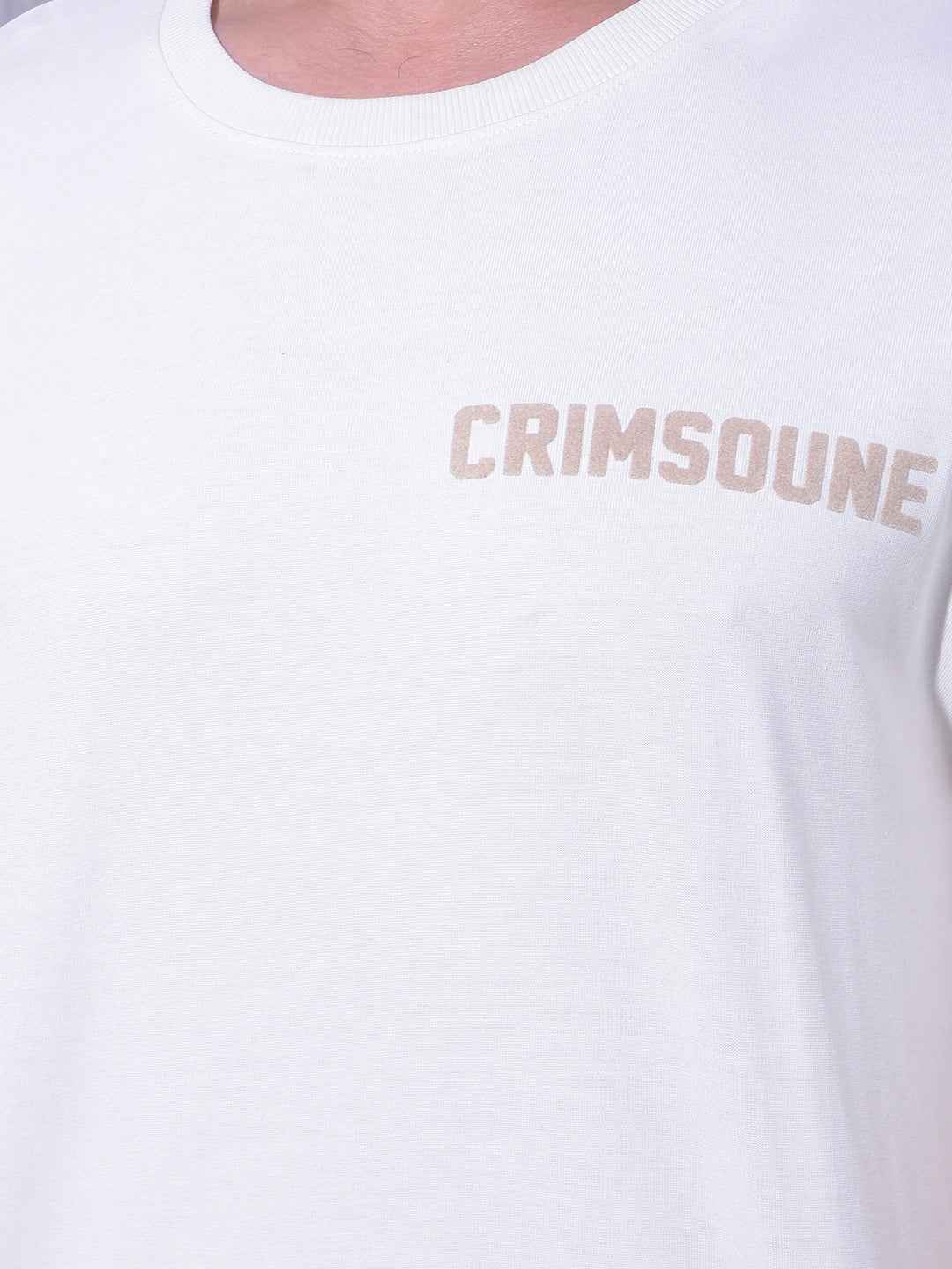 White 100% Cotton Oversize Brand Logo T-Shirt