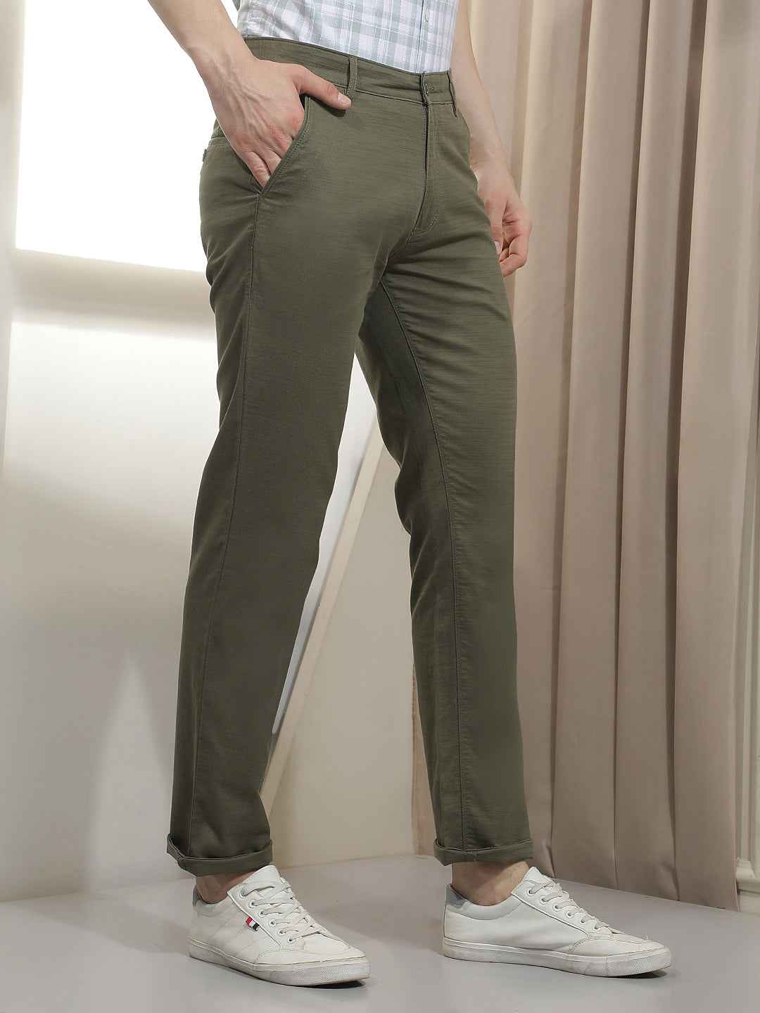 Olive 100% Cotton Trousers