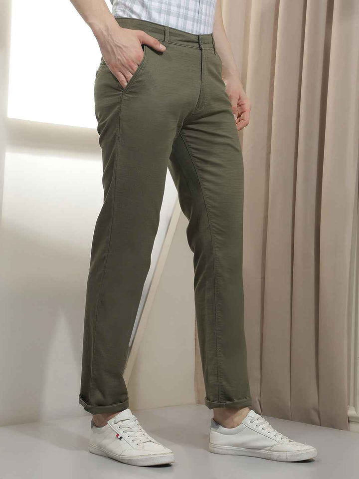 Olive 100% Cotton Trousers