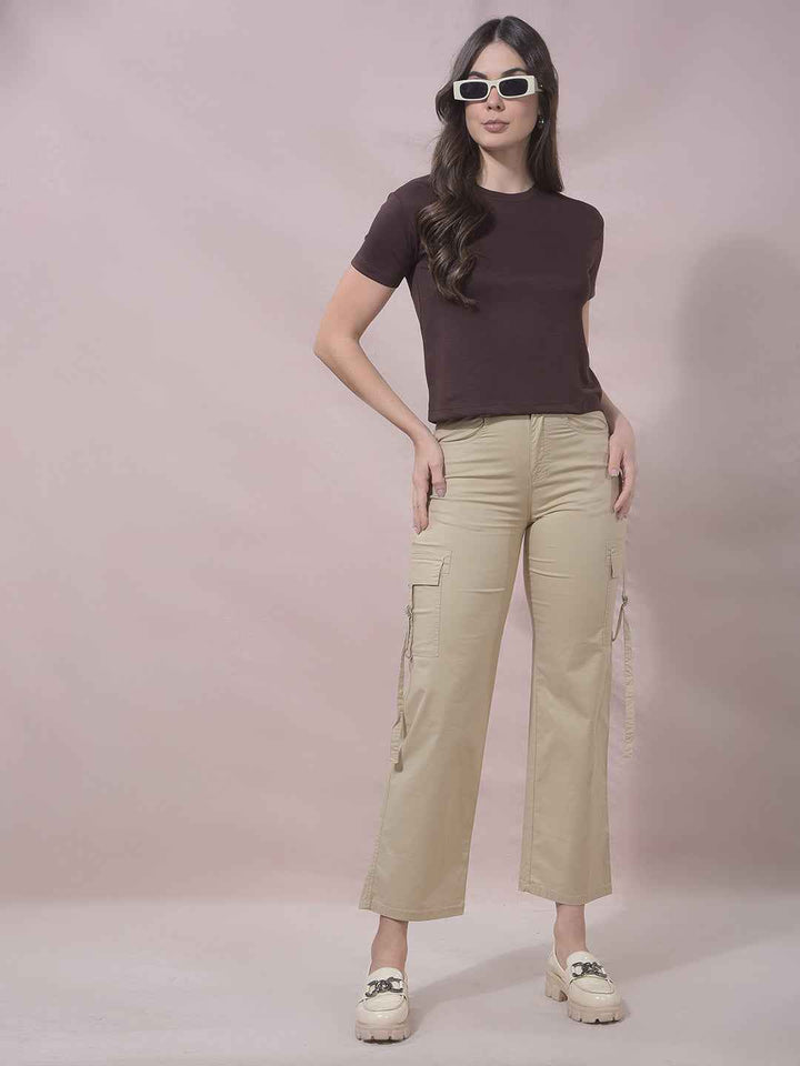 QuillMocha Brown Cropped Tee