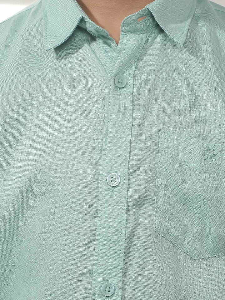 Mint Mist Green Linen Shirt