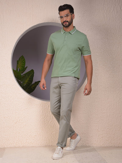 Green Polo Neck T-Shirt
