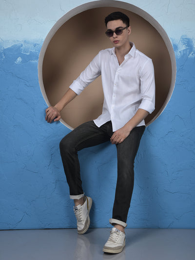 White Vertical Stripes Shirt