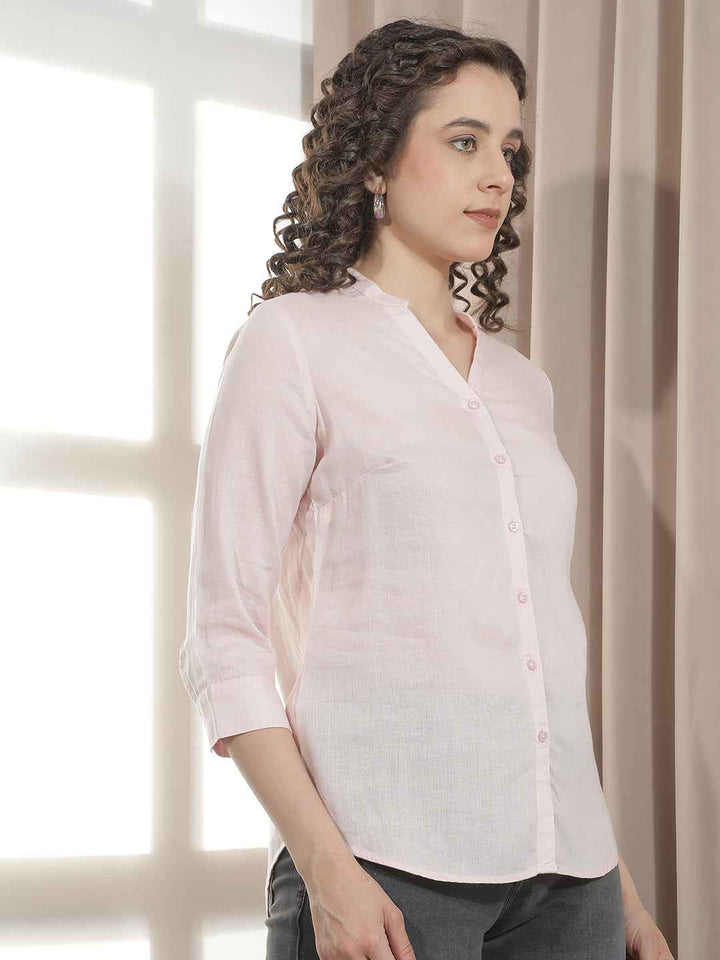 Charming Pink Lightweight Linen Shirt