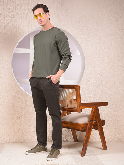 Green Jacquard 100% Cotton Sweatshirt