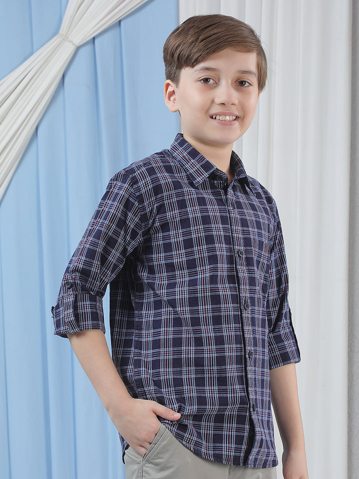 Blue Checked 100% Cotton Shirt