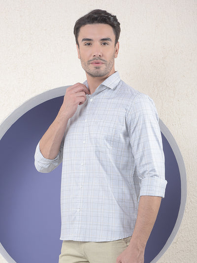 Grey Checked 100% Cotton Shirt