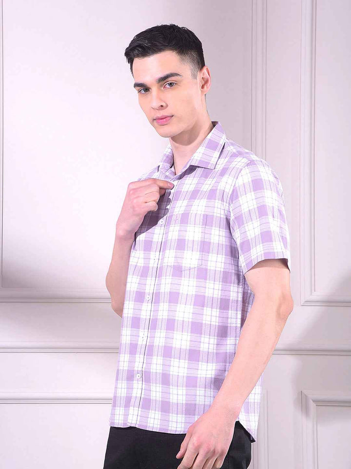 Voilet 100% Cotton Checked Shirt