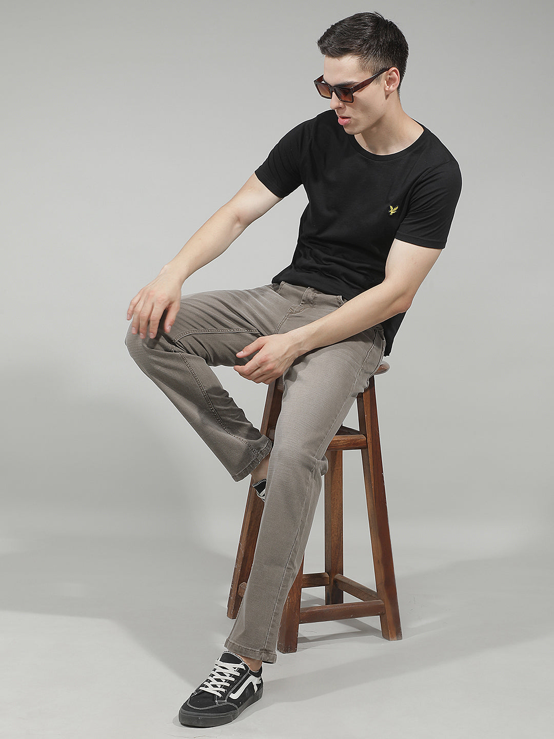 Sleek Safari Khaki Straight Jeans