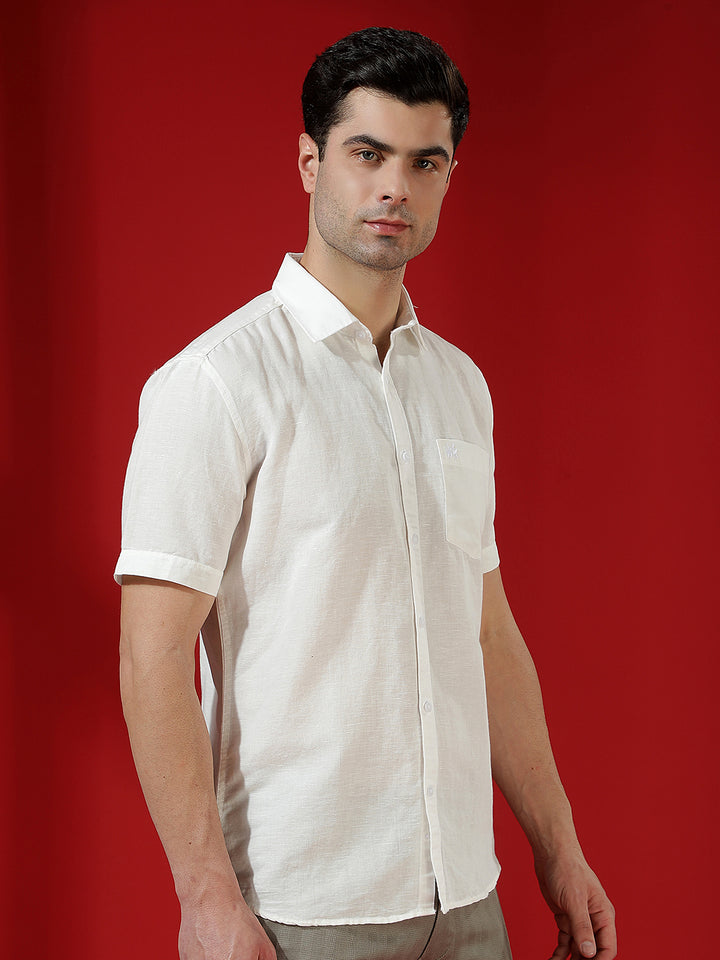 White Luxe Linen Breeze Shirt