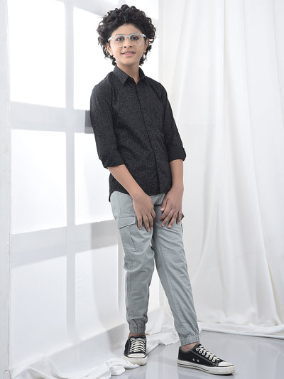 Black Geometric Print Shirt