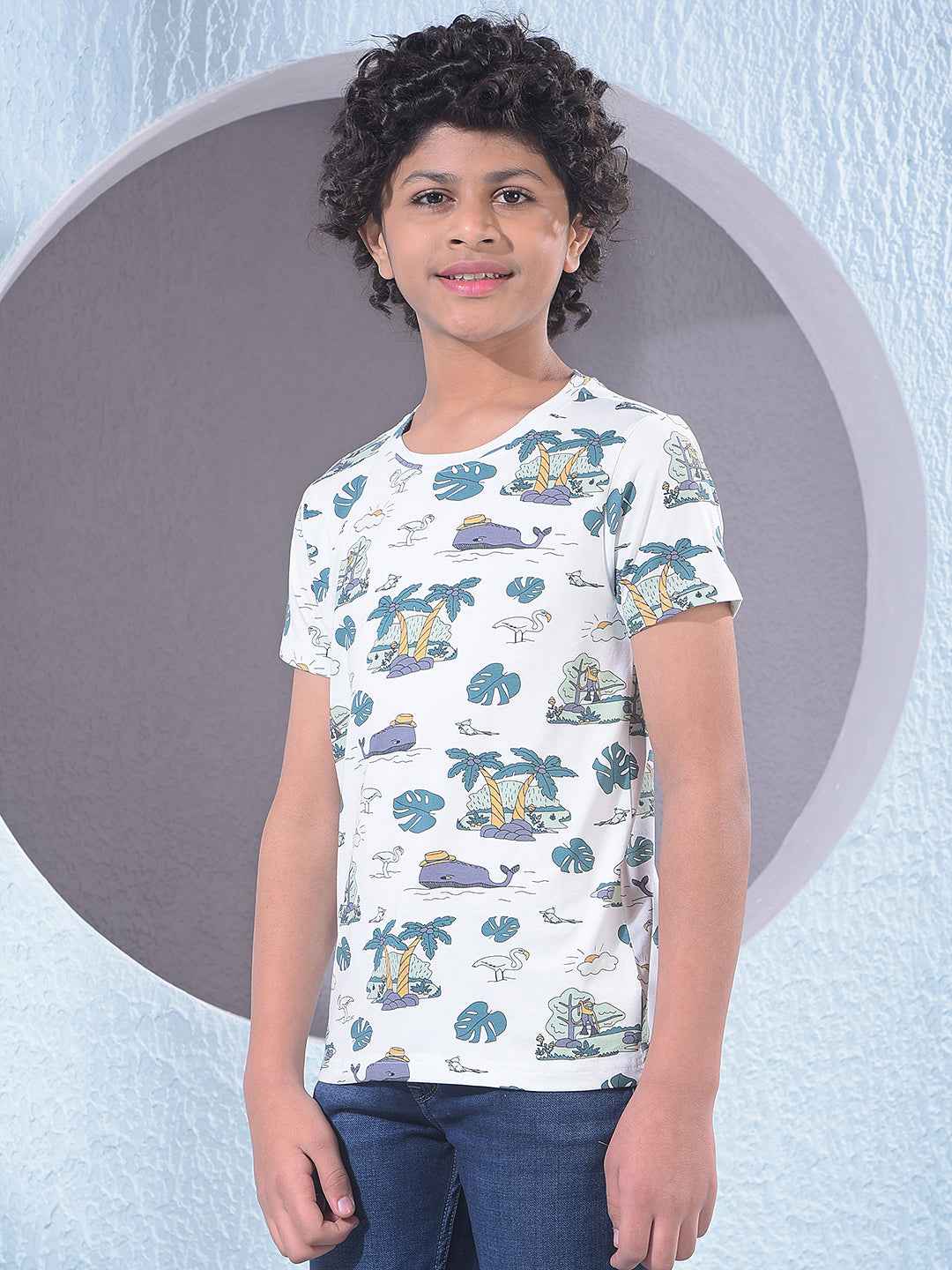 White Graphic Print T-Shirt