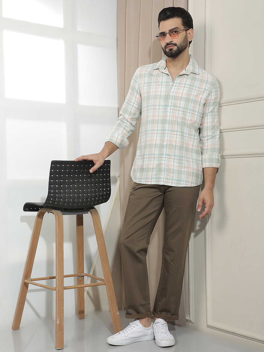 Multi-Color Checked 100% Cotton Shirt