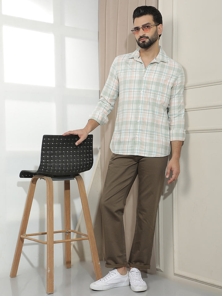 Multi-Color Checked 100% Cotton Shirt