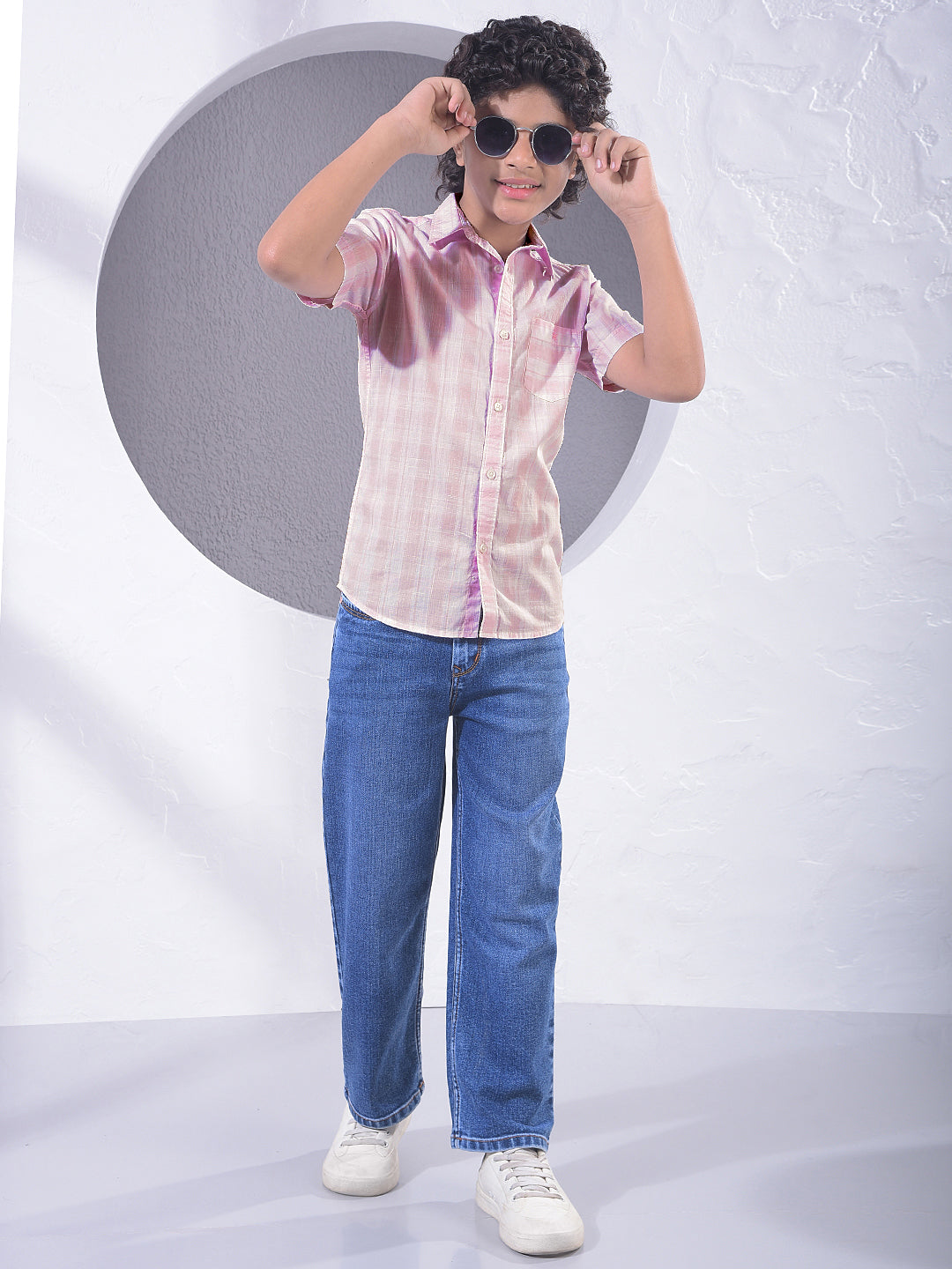 Pink Checked 100% Cotton Shirt