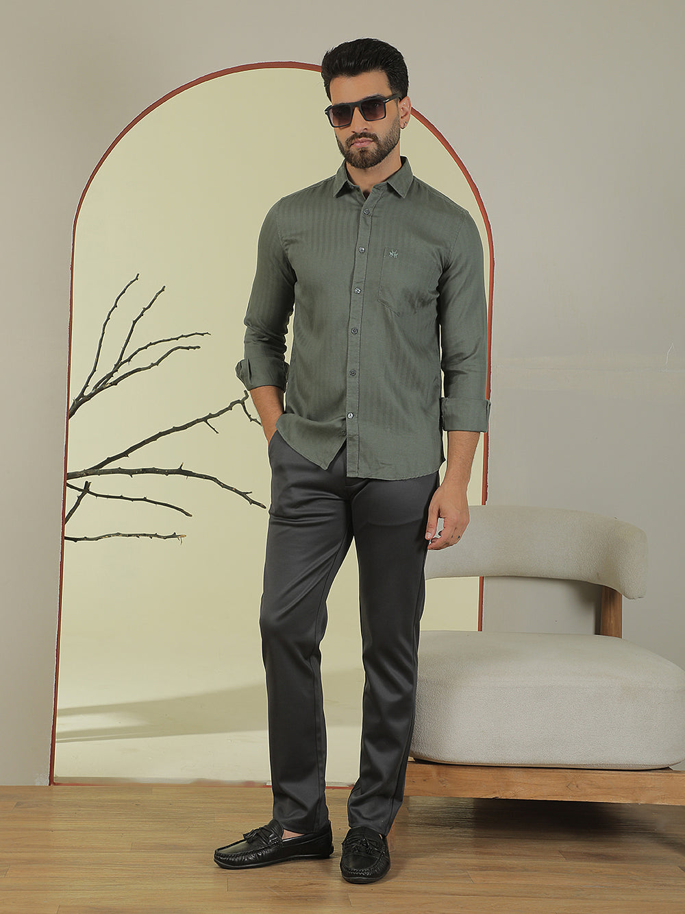 Sleek Ash Grey Knitted Trousers